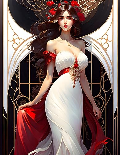 Affiches sur toile 58x90 cm fille en robe rouge sans cadre SERENDIPITP