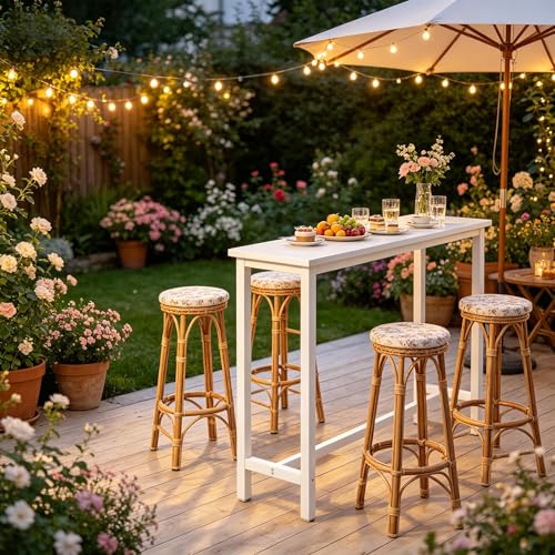 Mesa de bar estrecha 140x40 para cocinas pequeñas con marco estable 7