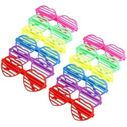Persianas Valentin Colcolo 12 Uds. Gafas con persiana, gafas de sol ranuradas, gafas para el Día de San Valentín para niños, para regalos de felicitación, intercambio en el aula, en forma de coraz