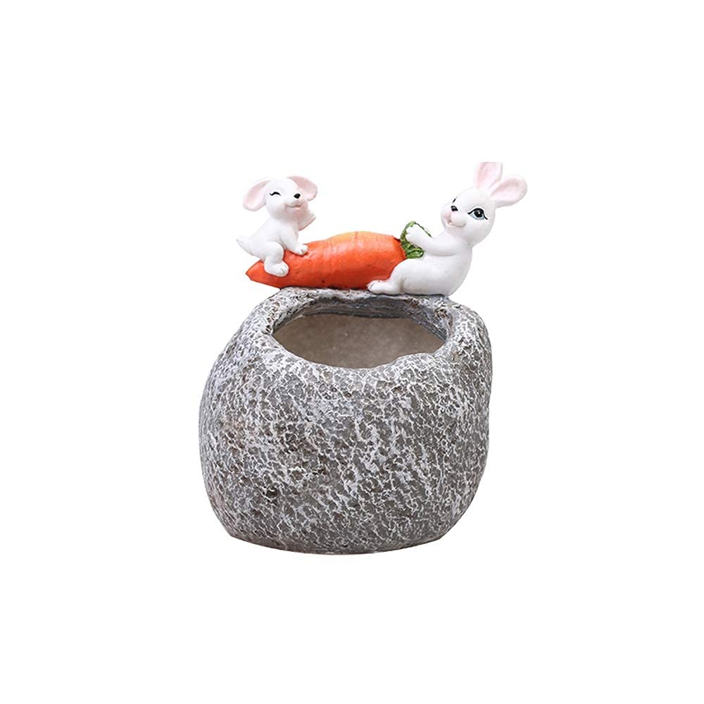 Pot de fleur succulent original en résine comme idée cadeau déco micro paysage