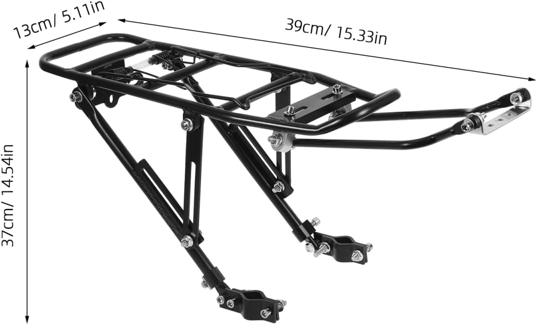 BESPORTBLE Bike Rack for Back of Bike: Aluminum Alloy Bicycle Carrier Rack Adjustable Bicycle Rear Luggage Carrier for Mountainbikes ebike