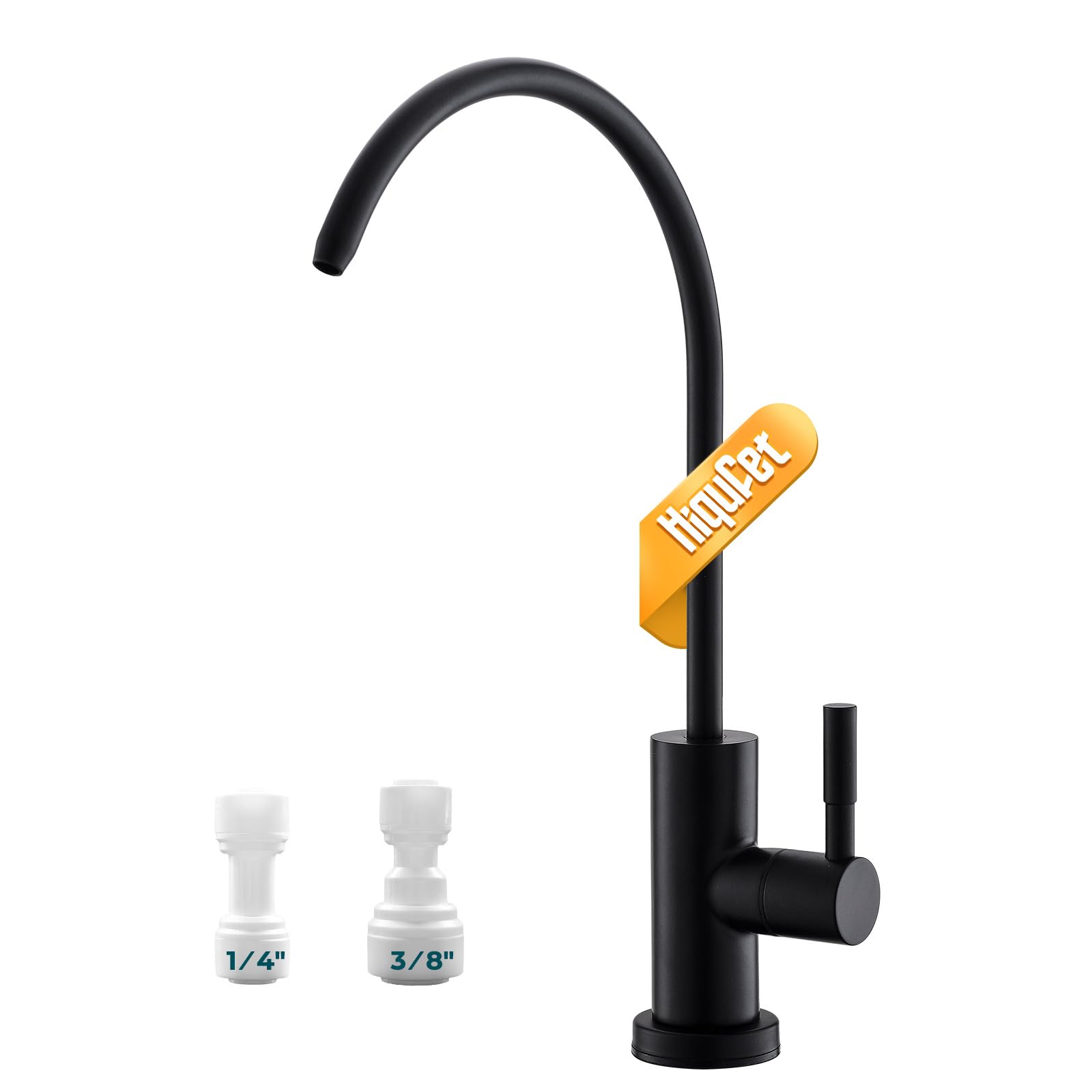 Robinet d'eau potable de cuisine Hiqufet anti-corrosion noir mat pour système RO