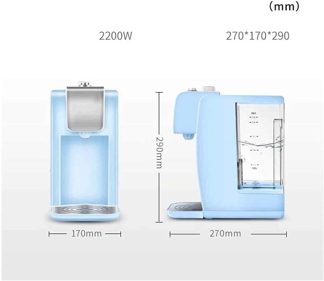 2.2L Hot Water Dispensers, 2200W Fast Boil Electric Kettle, Office Coffee Tea Machines, Boil-Dry Protection, Auto Shut-Off, 271729cm/10.6×6.6×11.4Inch (Color : Blue) (White)