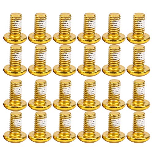 Bicycle Disc Brake Bolts,24Pcs Bicycle Disc Brake Screw M5x10mm Steel Mountain Bike Disc Brake Rotor Bolts T25 Cycle Bicycle Brake Disc Bolts Screw(Gold)