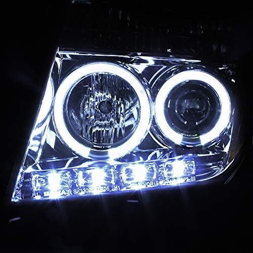 AKKON - For 2005-2008 Frontier / 05-07 Pathfinder Smoked Smoke Dual Ring Projector LED Headlights Driver Passenger Pair Set