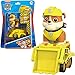 PAW DOG PATROL - Vehículo de Juguete de Rubble + Figura de Acción Coleccionable de Rubble - TOMICY Vehículo de Juguete - Camión de Construcción de Rubble - Juguetes para Niños a Partir de 3 Año