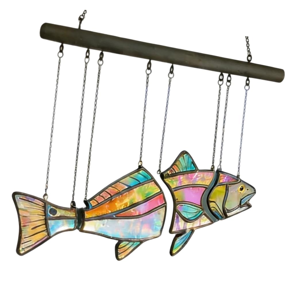 Pannello acrilico colorato della finestra degli attaccamenti della finestra di vetro macchiato Suncatchers del pesce