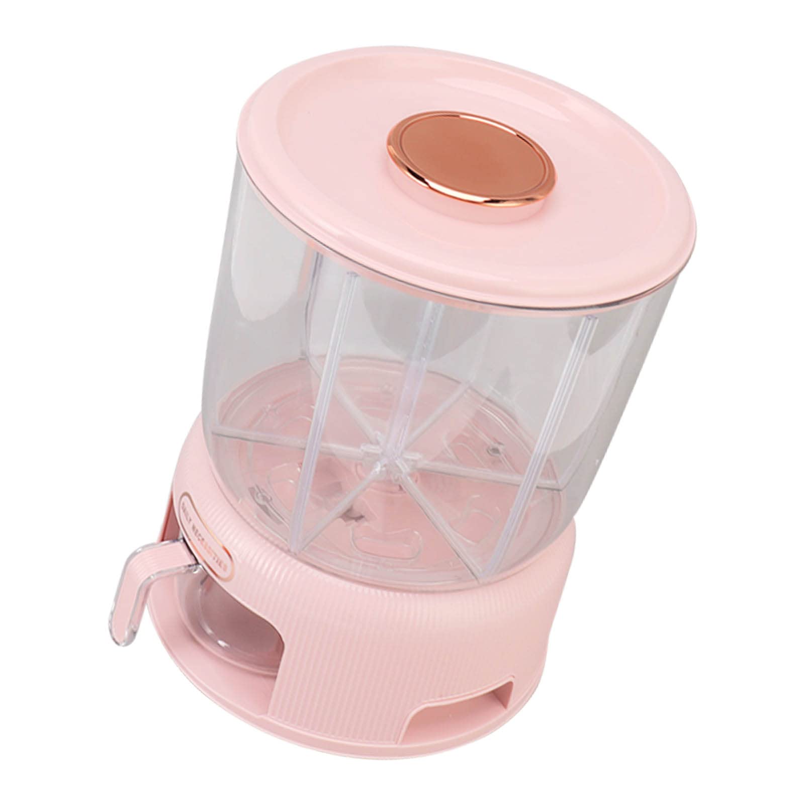 Dispenser per cereali Multi griglie Materiale per uso alimentare di grande capacità Rotazione del secchio del riso per la conservazione degli alimenti domestici (Rosa)