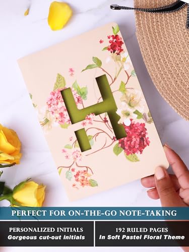 Image of DOODLE Monogram H Diary Gift Set with Tote Bag and Pouch | B6 Soft Bound Ruled Notebook | Stationery Gift Set for Women