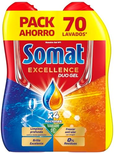 Somat Excellence Duo Gel Frescor Anti-Olor (2x70 lavados), deterg...