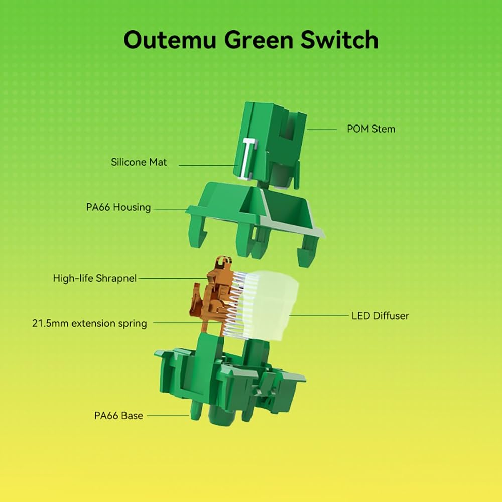 Amazon.com: Metrickeys Outemu Green Switch 5Pin Silent Tactile
