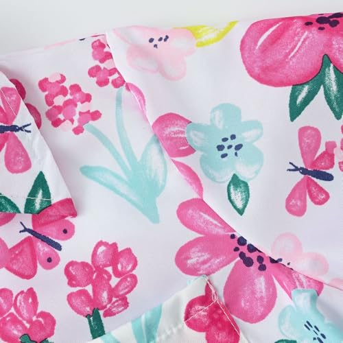 Girls Hawaiian Tops Butterfly Print Short Sleeve Lapel Single Breasted Button-Down Shirts Toddler Casual Clothes3