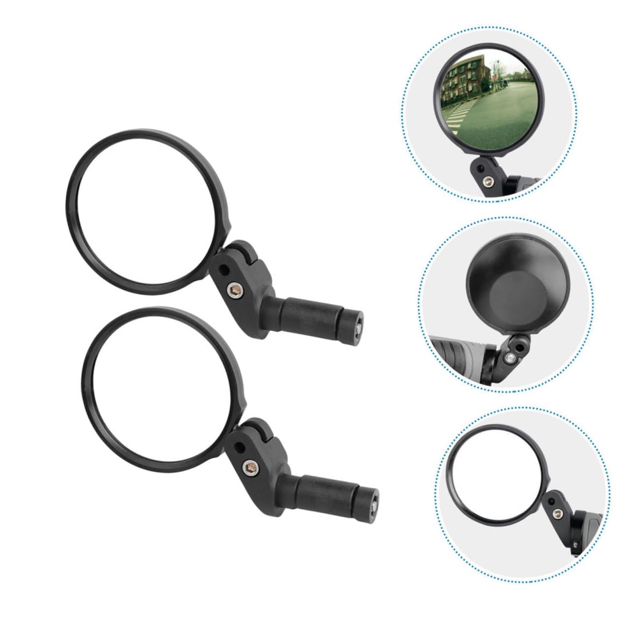 Abaodam 2pezzi Specchietto Retrovisore per Bici per Manubrio da Mountain Bike Accessori per Bici senza Attrezzi Installazione Rapida