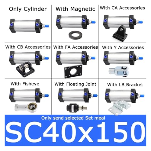 Cylindre pneumatique SC40 double effet alésage 40mm avec joint flottant