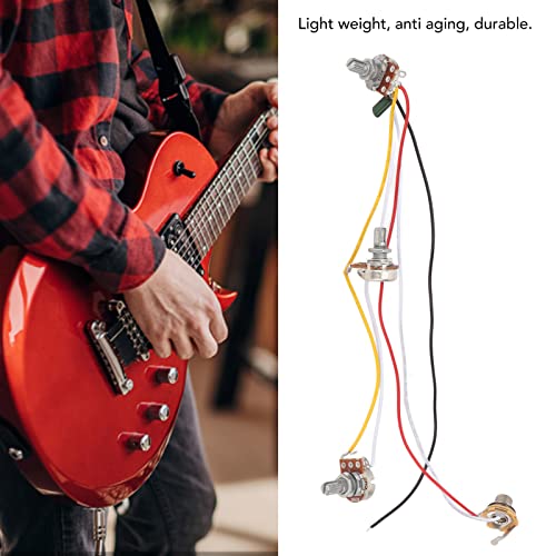 Chicote de fiação de guitarra elétrica, chicote de fiação de instrumento leve 3 vias b250k a250k lig