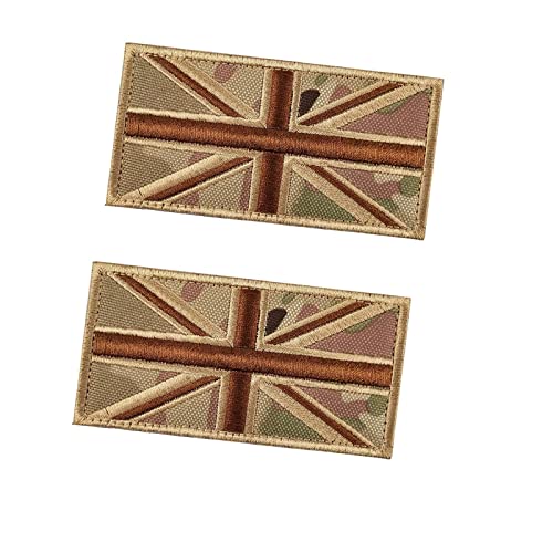ANIPP British Flag Embroidery Patch with Velcro Fabric Pattern DIY Applique Iron-on Patches for Clothing Sew on for Bags Jackets Coats Trousers Hats 2 PCS