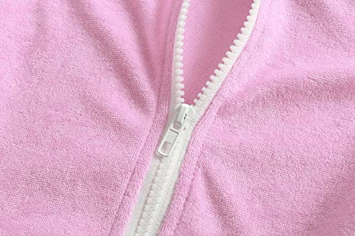 Image of Girls Swim Cover Up Kids Swimsuit Coverup Terry Zip-Up Beach Bathing Suit Wraps with Sunglasses