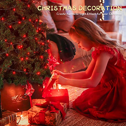 Christmas Lights Indoor Outdoor, 2Pack 13Ft 50-Count Lights Incandescent Mini Halloween String Light, 120V Ul Certified Green Wire Lights For Xmas Tree, Patio, Holiday, Party, Home, Garden Decor,Red #TOP1