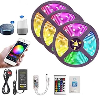 Ototon LED Strip Light 15M LED WiFi Smart 5050 RGB 450LEDs IP65 Waterproof with 24 Keys IR Remote Compatible with Alexa Echo, Google Home for Kitchen Christmas Decoration