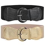 Sie erhalten -- 4 Stück dehnbare Taillengürtel, darunter schwarz, braun, rot, gold.Es ist ein perfektes Geschenk für sich selbst, Familie, Liebhaber oder Freundinnen zum Geburtstag / Erntedankfest / Weihnachtstag.