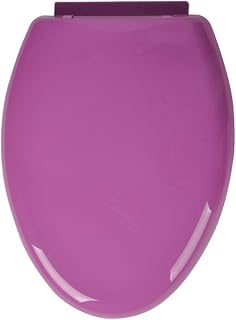 Traditional Slow Close Toilet Seat, Elongated Toilet Seat Soft Close, Closed Front with Cover, Thicken PP Plastic Oval/V Toilets Seat, Bathroom Toilet Lid,Purple