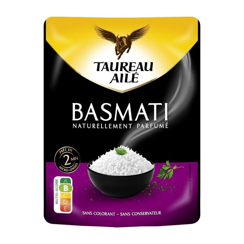 TAUREAU AILE | Taureau Ailé Basmati Riz Nature 2Min 250G | Lot De (3) | livraison offerte