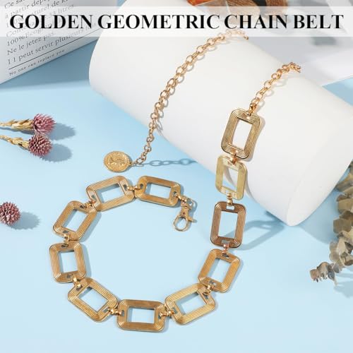 Image of SANNIDHI Waist Chain for Women Metal Golden Chunky Waist Belts Stylish Boho Hip Belt for Saree Fashion Western Saree Belts Adjustable Chain Belt for Women Dresses, Jeans, Skirts, Beach Outfits