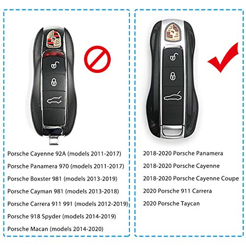 Jaronx 2Pcs Glossy Blue Key Fob Cover Compatible With Cayenne Panamera 2018-2023/911 Carrera 2020-2023 /Taycan 2020-2023, Remote Key Covers Painted Keyless Entry Key Protectors #TOP5