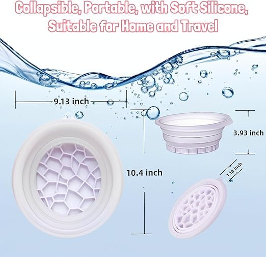 Image of Facial Cold Plunge Bowl kit- Face Bowl for Ice, Portable Foldable Silicone Ice Facial 𝖡owl for Puffiness, Skin Relief & Beauty Care, Includes Reusable Cubes (PINK)