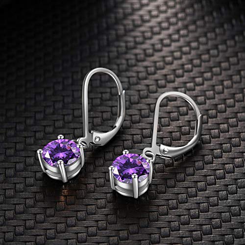 4-10 Pairs Silver Small Hoop Earrings With Cz Charm For Women-Flawless Cubic Zirconia Leverback Drop Earrings For Teens Girls (10 Pairs -Cz) #TOP5