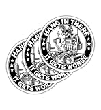 (3 Pcs) Hang in There It Gets Worse Sticker - Military Skeleton Decal - Tactical Holiday - Motivation - Army Skeleton Sticker - Funny Military - Decal 3 Inch for Laptop Water Bottles Suitcase