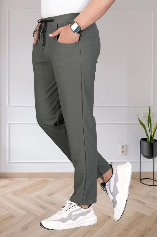 Image of HOODMASTER Men's Polyester Blend Track Pant with Drawstring Classic Style Regular Fit Solid Pattern and Standard Length | Mens Casual Daily Use Track Pants | Soft Fabric Modern Casual Track Pant