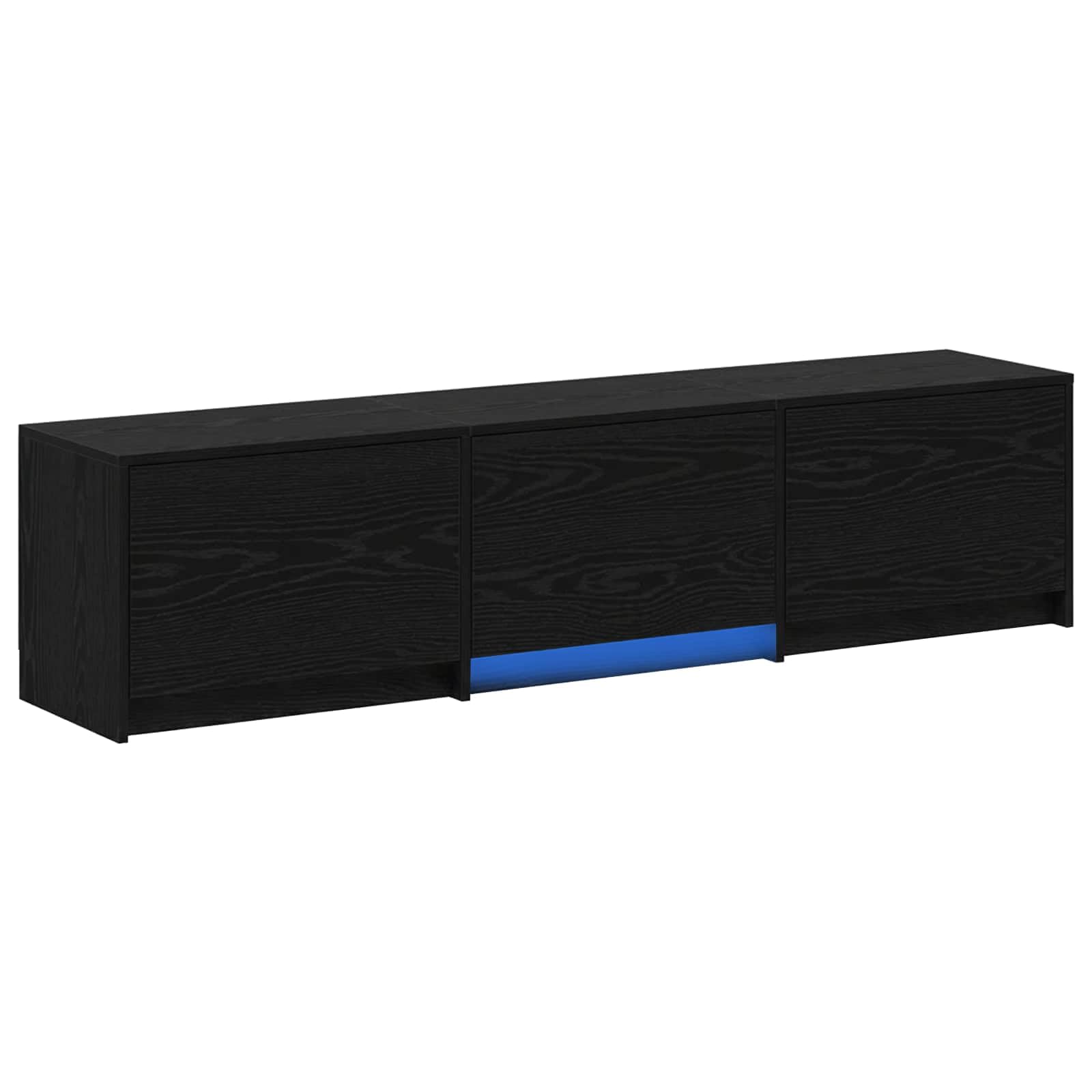 Drewnopochodna z regulowanym LED Czarny Dąb 165x34x40 cm