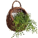 Wandkorb – handgefertigter Behälter zum Aufhängen aus Naturrattan, Körbe aus Weide für Wand, Wohnzimmer, Schlafzimmer, Küche, Garten, Haus, rustikales Interieur