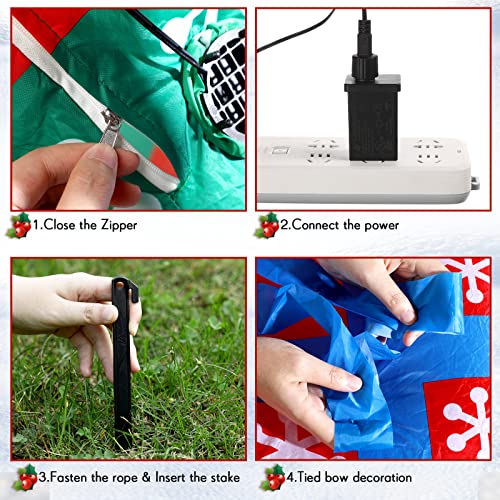 Vinsot Ft Long Christmas Inflatable Gift Boxes With Led Lights Outdoor Decoration Xmas Blow Up Gift Boxes Built In Automatic Blowers And Weights For Outdoor Indoor Yard Garden Lawn Decorations Pink #TOP4