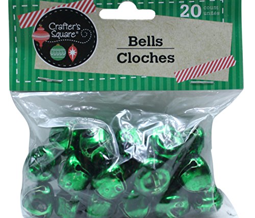 20 Count 3/4 Inch Green Crafter's Square Craft Jingle Bells (Pack of 2) Comes with Free How to Live Stress Free Ebook