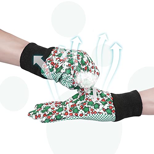 Ainiv Gardening Gloves For Women/Ladies, 3 Pairs Non-Slip Grip Garden Work Gloves, Comfortable Breathable Thorn Proof Garden Gloves For Yard, Farm, Pruning,Gardening Outdoor Multi-Purpose-Green #TOP2