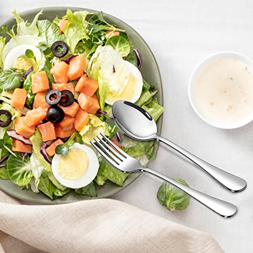 Image of SANTUO 16 Piece Stainless Steel Dinner Spoons Set, 7.3 inch Silverware Set, Table Soup Spoons, Mirror Finish & Dishwasher Safe