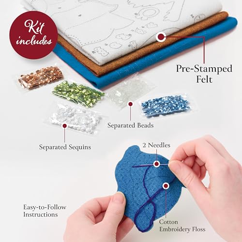 Image of Bucilla Felt Applique Wreath Making Kit, Bless This Nest, Perfect for DIY Arts and Crafts, 89672E
