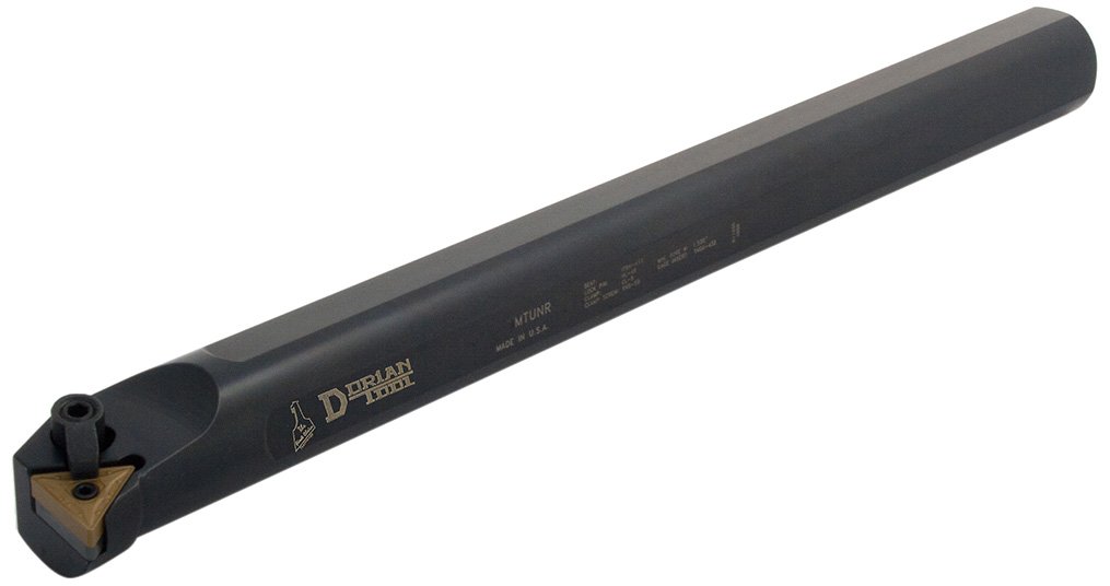 S-MTUN Round Shank Steel Multi-Lock Boring Bar, Right Hand Cut, 14" Overall Length, 1-33/64" Minimum Bore Diameter, 1-1/4" Shank Diameter