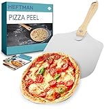 HEFTMAN Pizzaschieber 30,5 cm – Aluminium Pizzaschieber mit faltbarem Holzgriff für einfache Lagerung – Leichte Drehschäler für Ofen, Grill, Brot backen