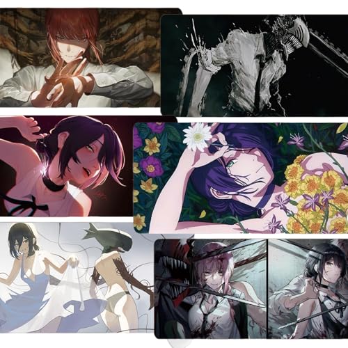 [HIWOWO]劇場版 チェンソーマン レゼ篇 アニメマウスパッド 超大型 男女兼用 ゲーミングマウスパッド レゼ 同人周辺 学生用デスクマット 萌えグッズ 同人小物 アニメ周辺 グッズ 日常 装飾品 贈り物 (70*30cm,6)