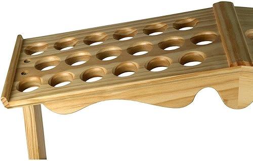 Miniatura 3 de Collector's Dream - Soporte redondo para bastón  Organizador de madera de pino duradero con perilla tallada  Capacidad para 28 bastones para caminar