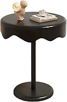 Vista 8 de YVYKFZD Round Side Table, Unique Couch End Table, Snack Sofa Table with Metal Legs, Minimalist Nightstand Accent Tables, for Living Room, Milky White