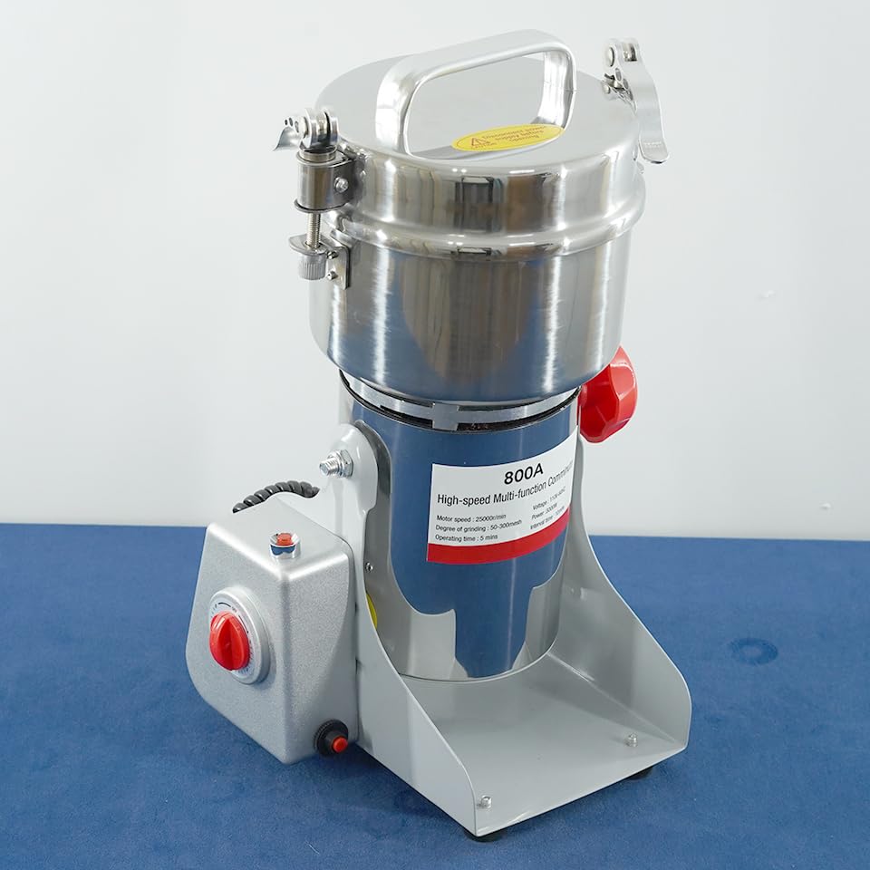 AISTAN 800g Electric Grain Grinder Mill 3000W High-Speed Spice Herb Grinder Commercial Superfine Machine Dry Cereals Pulverizer CE 110V