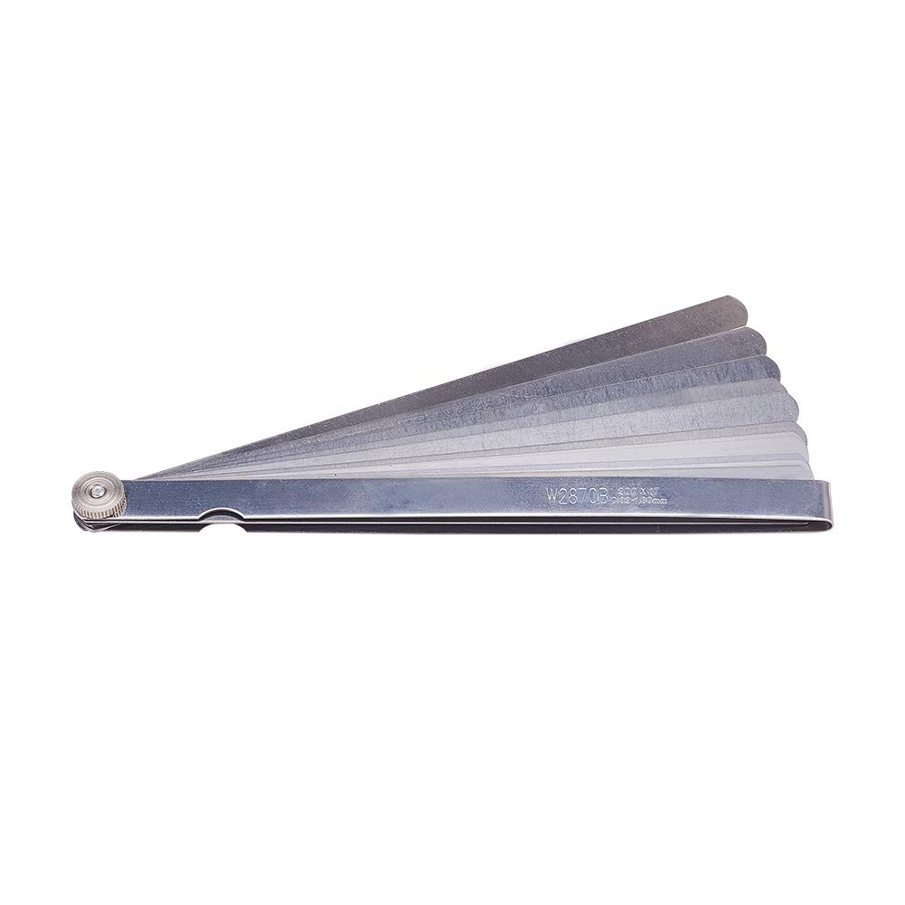 Metric Feeler Gauge,Manganese Steel Gap Measure Tool 200mm/7.9-inch Length with 17 Blades 1pcs, (Bettomshin)
