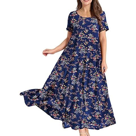 YESNO Casual Plus Size Floral Maxi Dress Cover