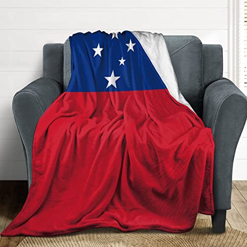 Couverture drapeau des Samoa plaid en microfibre premium toutes saisons - 4
