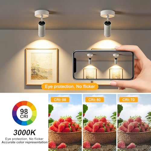 Image of LED Spot Lights Indoor, 20W Zoomable Surface Mount Ceiling Spotlight, White