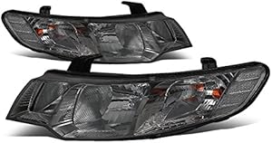 Auto Dynasty Factory Style Halogen Headlights Assembly Compatible with Forte / Forte Koup 2010-2013, Driver and Passenger Side, Smoked Lens Clear Corner
